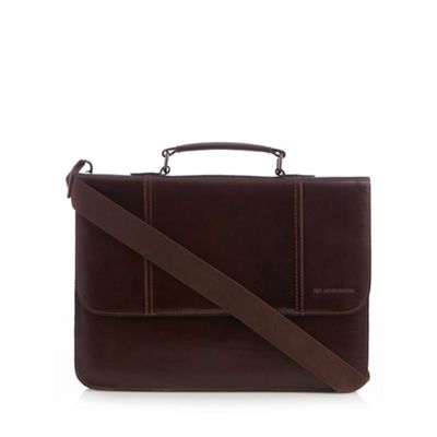 Designer brown leather briefcase